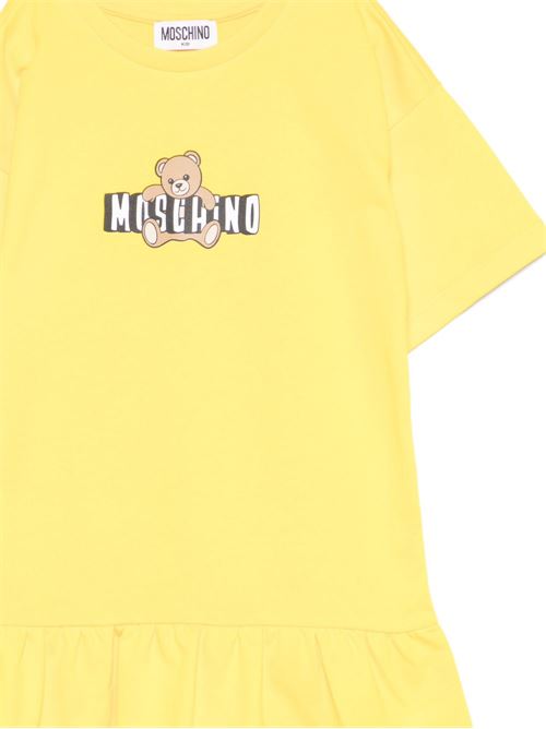Abito bambina Moschino giallo con logo Teddy Bear MOSCHINO KID-TEEN | HDV0HLLCA1950577